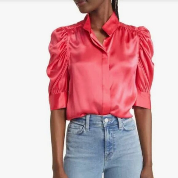 FRAME Gillian blouse, size XXS, bubblegum pink - Picture 1 of 6